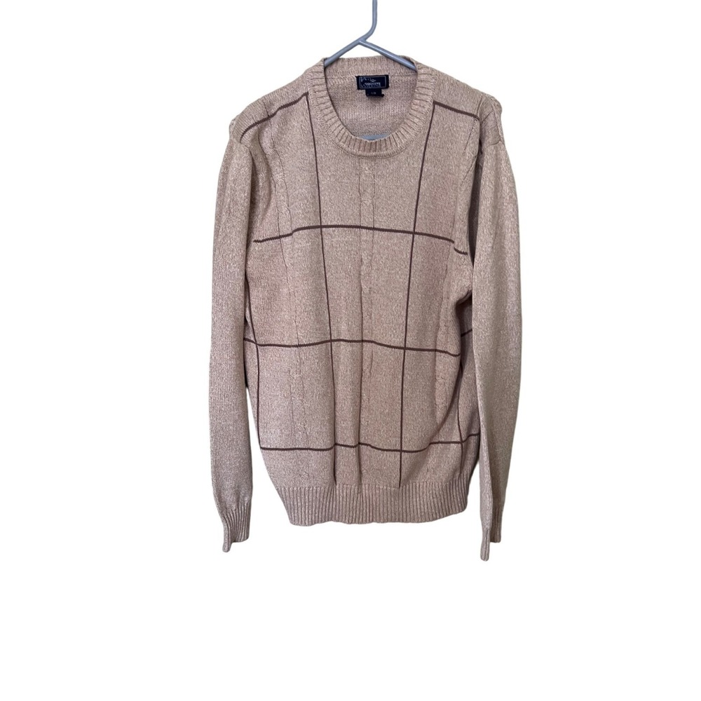 Dockers Beige Cable Knit Grandpa  L/G 100% Cotton Crewneck  Y2K 90s oversized